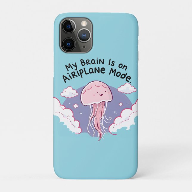 My Brain Airplane Mode Funny Jellyfish Brain Fog  Case-Mate iPhone Hülle (Rückseite)