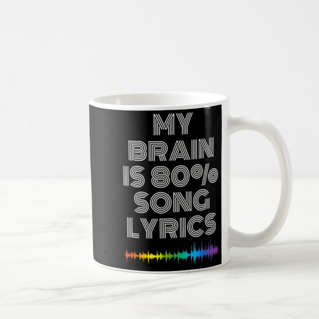 My Brain Is 80% Song Lyrics Funny Music Lover  Kaffeetasse (Rechts)