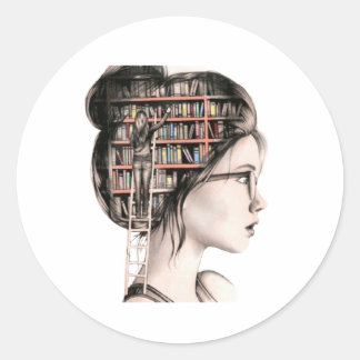 my brain is a library stickers