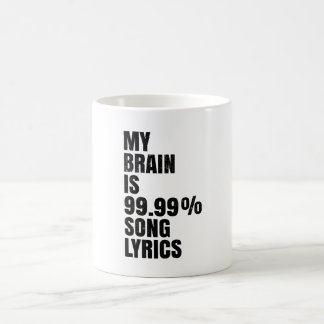 My Brain Is Song Lyrics Coffee Mug 