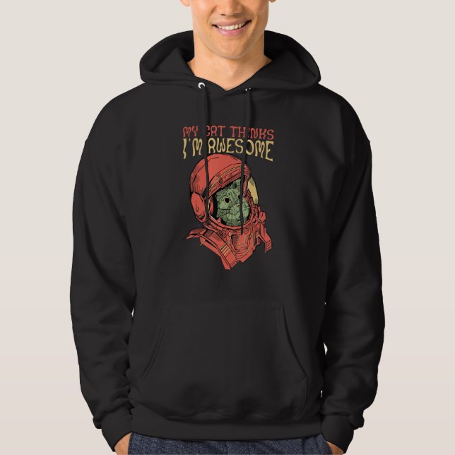 My cat thinks i m awesome cosmonaut hoodie (Vorderseite)