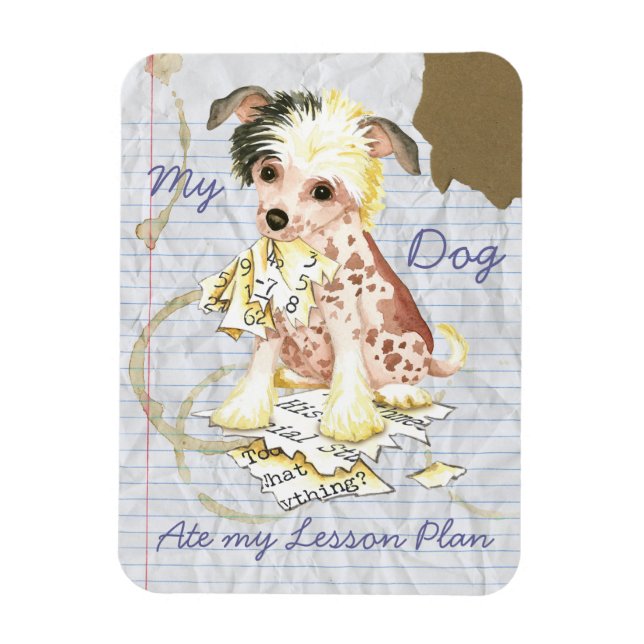 My Chinese Crested Ate My Lesson Plan Magnet (Vertikal)