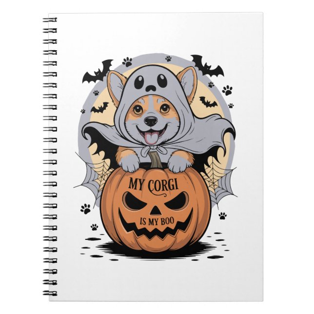 My Corgi is My Boo Halloween Notizblock (Vorderseite)