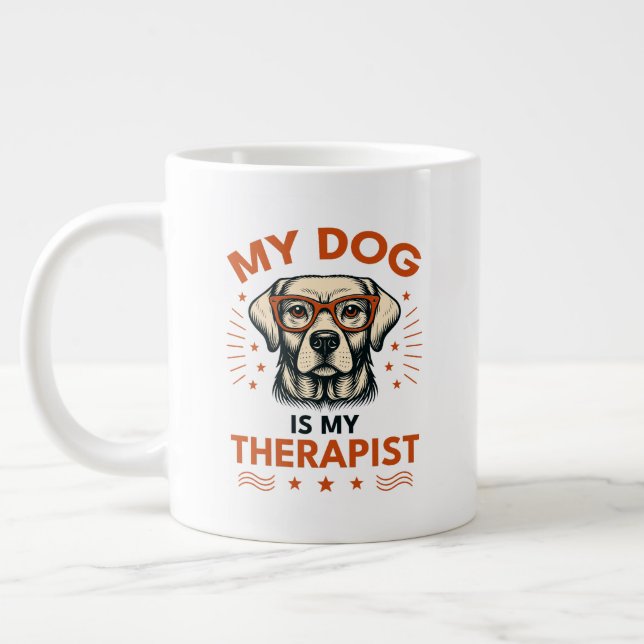 My dog is my therapist Jumbo-Tasse (Links)
