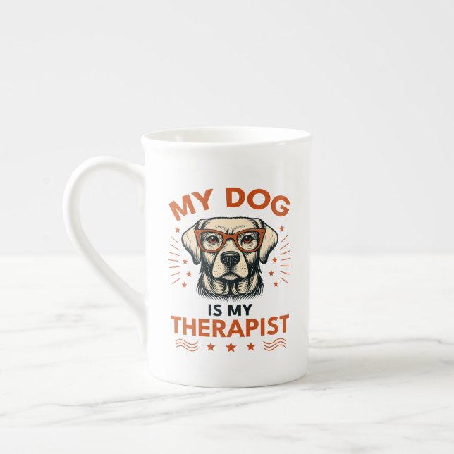 My dog is my therapist prozellantasse (Links)