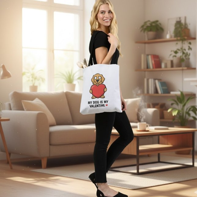 My Dog Is My Valentine | Cute Unisex Dog Lover Shi Tasche (Von Creator hochgeladen)