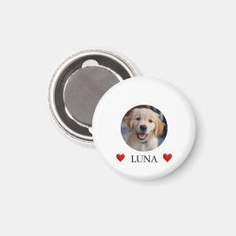 My Dog Personalized Photo & Name & Hearts Magnet