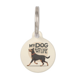 My Dog Runs My Life Doberman Running Art Haustiermarke