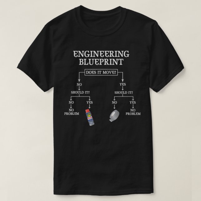 My Engineering Blueprint Funny Engineer Duct Tape  T-Shirt (Design vorne)