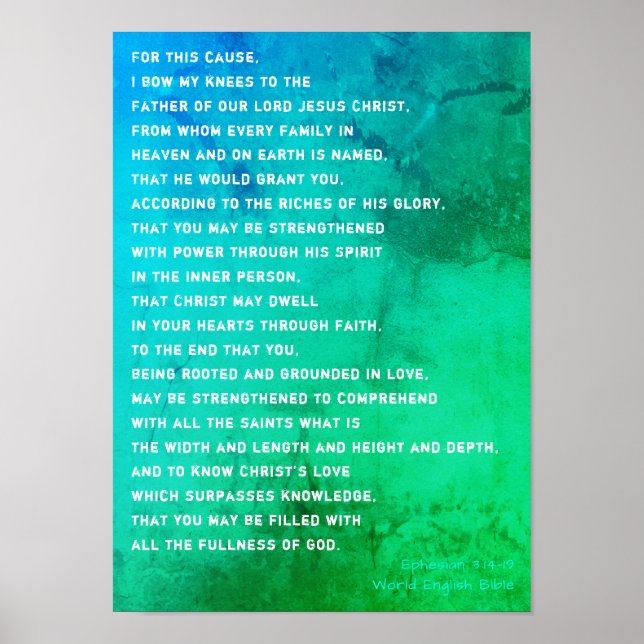My Ephesians 3 Prayer For You Poster (Vorne)