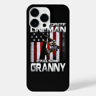 My Favorite Lineman Calls Me GRANNY USA Flag Fathe iPhone 14 Pro Max Hülle