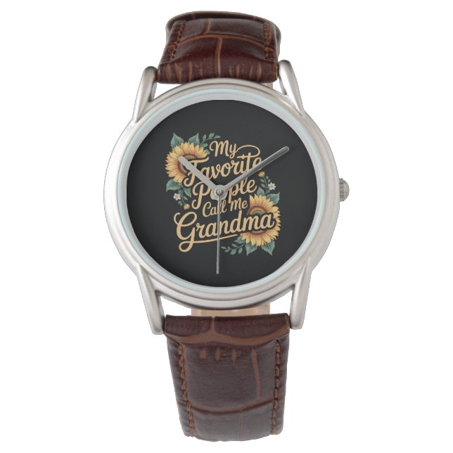 My Favorite People Call Me Grandma Mother's Day Armbanduhr (Vorderseite)