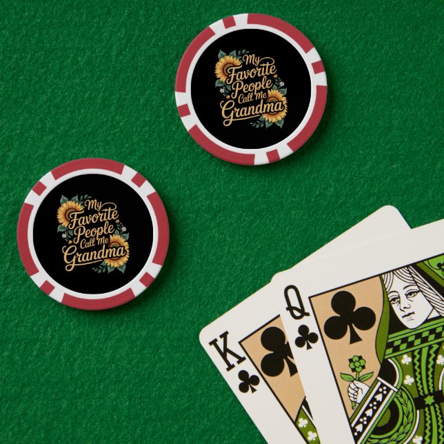 My Favorite People Call Me Grandma Mother's Day Pokerchips (Pokertisch (doppelt))
