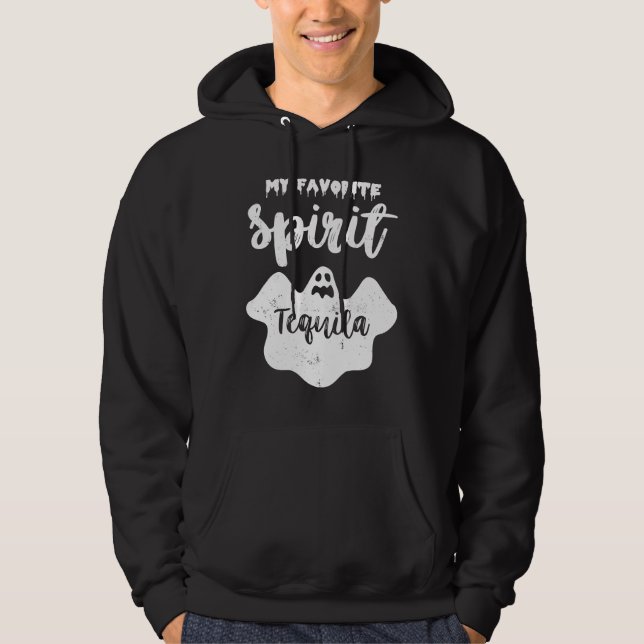 My Favorite Spirit Tequila  Ghost Booze Halloween Hoodie (Vorderseite)
