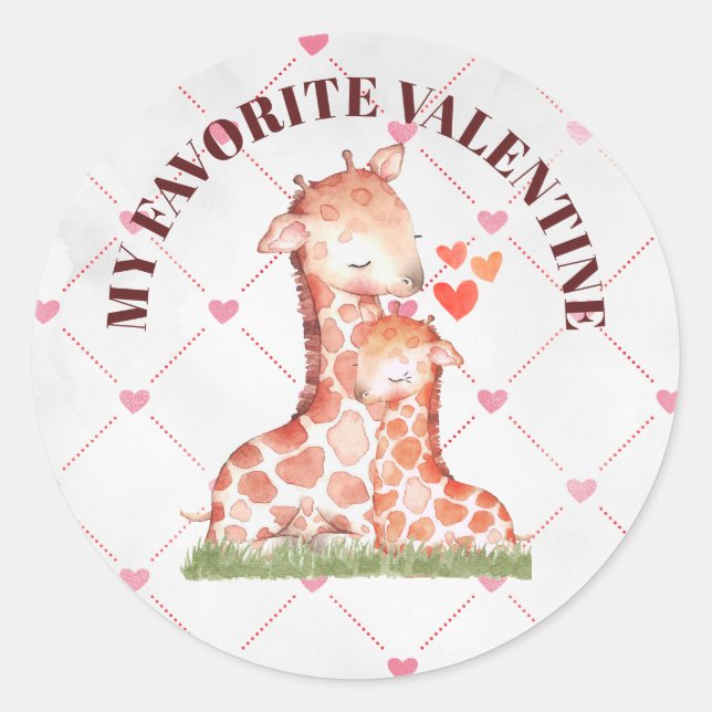 My Favorite Valentine Classic Round Stickers (Vorderseite)