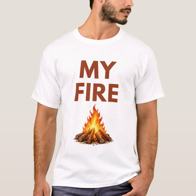 My Fire Minimal Flame Mens T Shirt (Vorderseite)