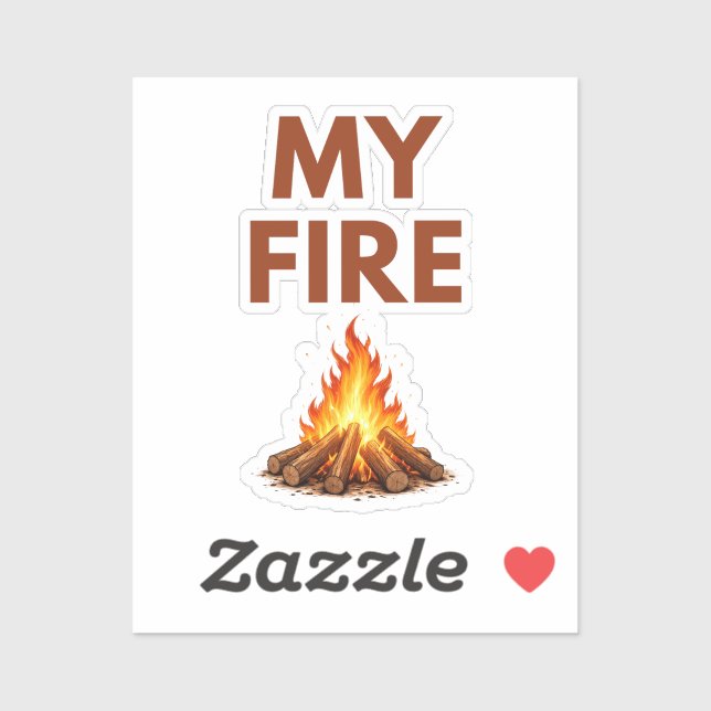 My Fire Minimal Flame Vinyl Sticker (Feuille)