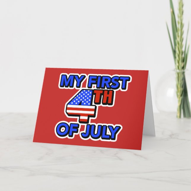 My First 4th of July Baby's Patriotic Karte (Vorderseite)