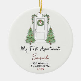 My First Apartment Custom Name & Address Keramik Ornament