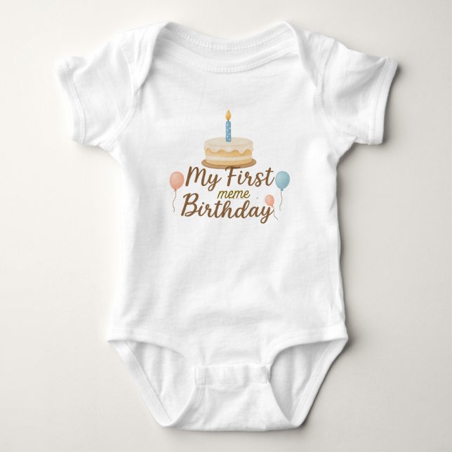 My First Birthday Custom Baby Bodysuit Baby Strampler (Vorderseite)