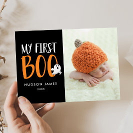My First Boo | Baby's First Halloween Photo Card Feiertagskarte