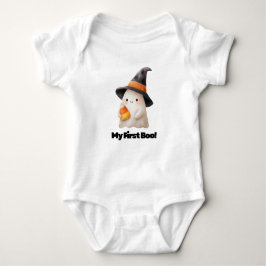 My First Boo! – Cute Ghost Halloween Bodysuit for  Baby Strampler