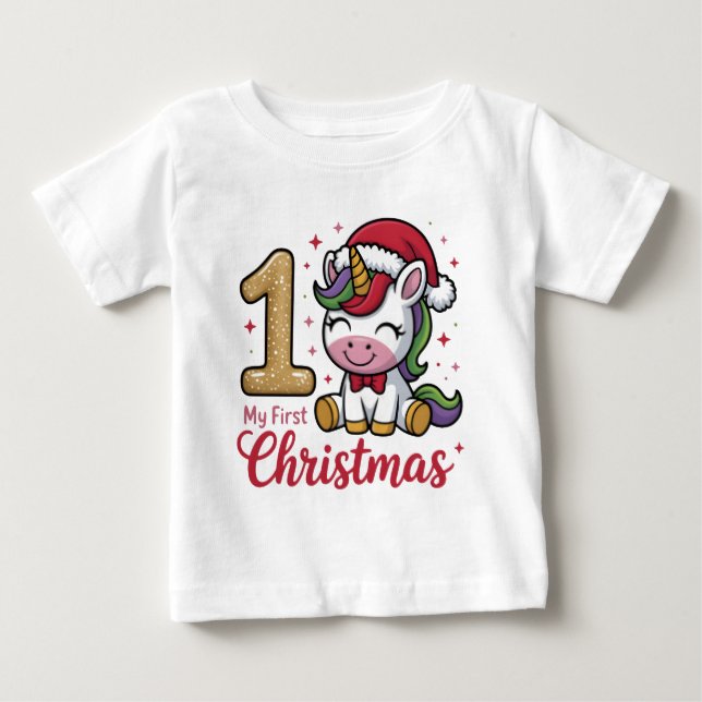 My First Christmas 2025: A Magical Baby Milestone Baby T-shirt (Vorderseite)