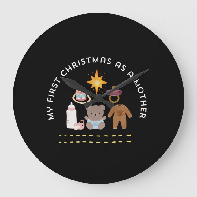 MY FIRST CHRISTMAS AS A MOTHER GROßE WANDUHR (Vorderseite)