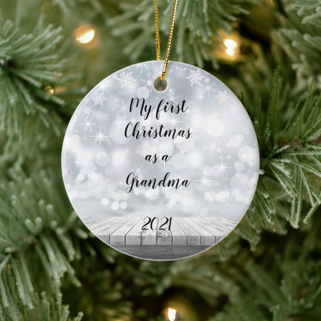 My First Christmas as Grandma Ceramic Ornament (Baum)