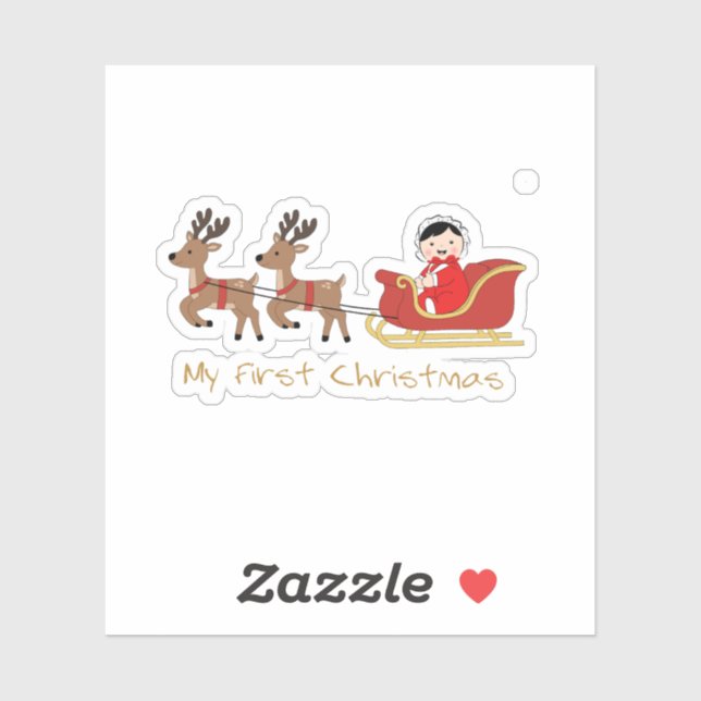 My First Christmas – Cute Baby Sticker (Blatt)