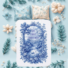 My First Christmas French Toile Landscape Grandeur Babydecke