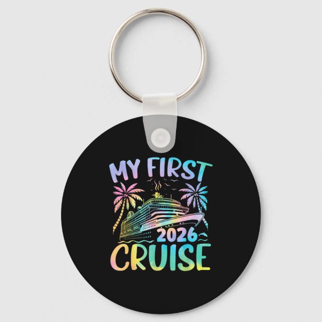 My First Cruise 2026 Vacation Tie Dye Family Cruis Schlüsselanhänger (Vorderseite)