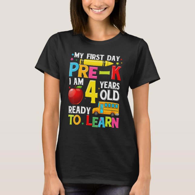 My First Day Of Pre K  Back To School Girls Boys K T-Shirt (Vorderseite)