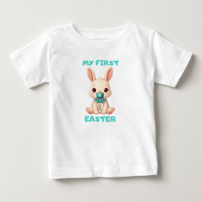 My First Easter – Cute baby bunny with pacifier T-shirt (Vorderseite)