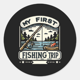 My First Fishing Trip Runder Aufkleber