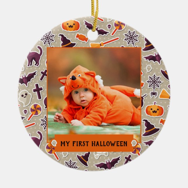 My First Halloween Foto Keramik Ornament (Vorne)
