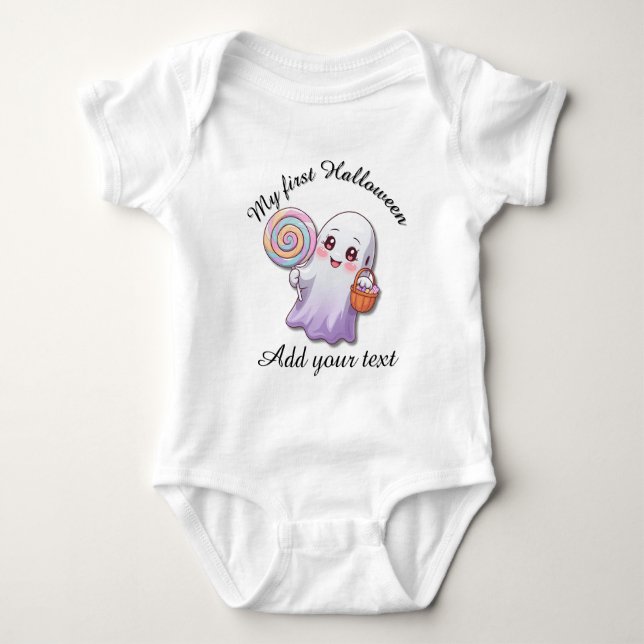 My First Halloween Ghost Bodysuit Baby Strampler (Vorderseite)
