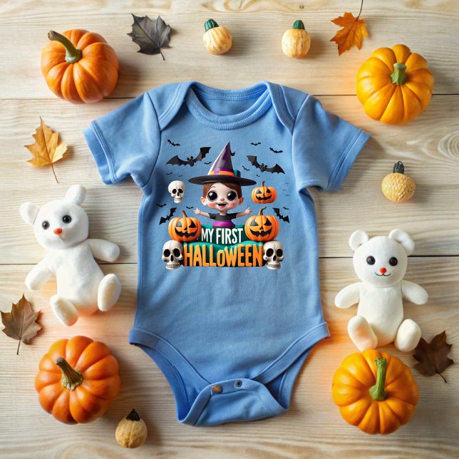 My first Halloween: Scares and laughter! Baby Strampler (Von Creator hochgeladen)