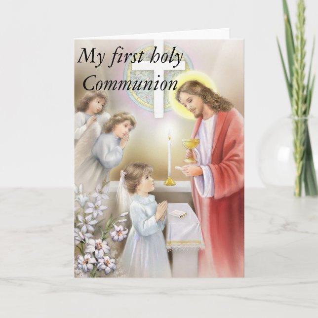 My first holy Communion girl Karte (Vorderseite)