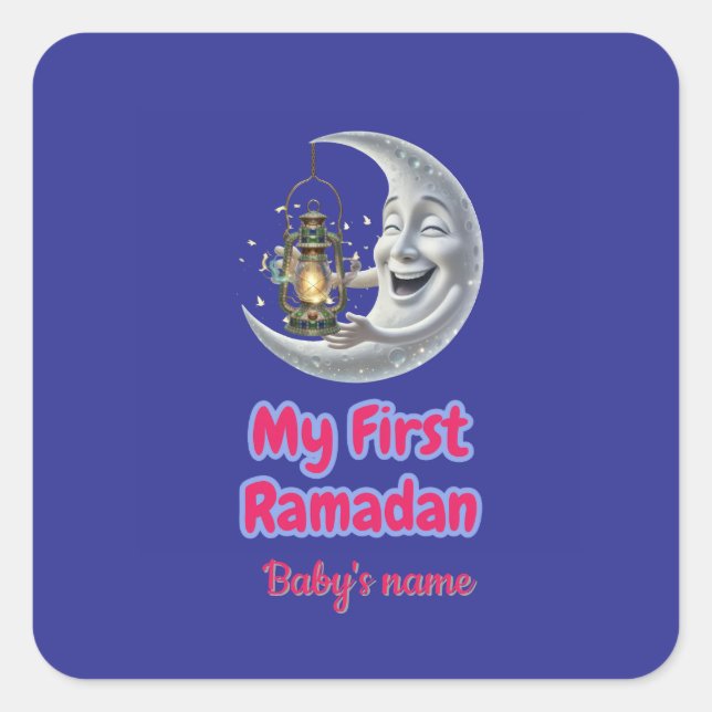 My first RAMADAN Quadratischer Aufkleber (Vorderseite)