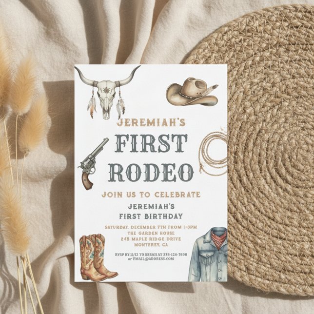 My First Rodeo Cowboy 1st Birthday Einladung (Von Creator hochgeladen)