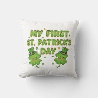My First St. Patrick's Day | Cute Kawaii Shamrock  Kissen