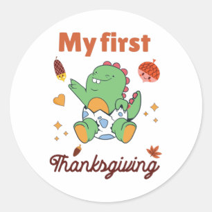 My first Thanksgiving Runder Aufkleber