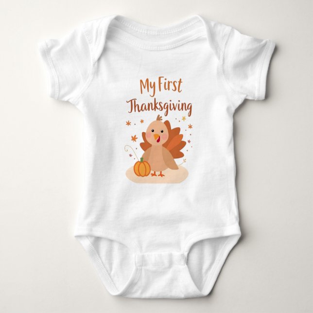 My First Thanksgiving Turkey combinaison Baby Strampler (Vorderseite)