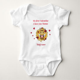 "My first valentine I love you mama Baby Strampler