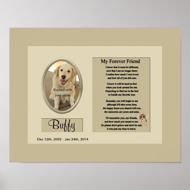 My Forever Friend Dog Memorial Poster (Vorne)