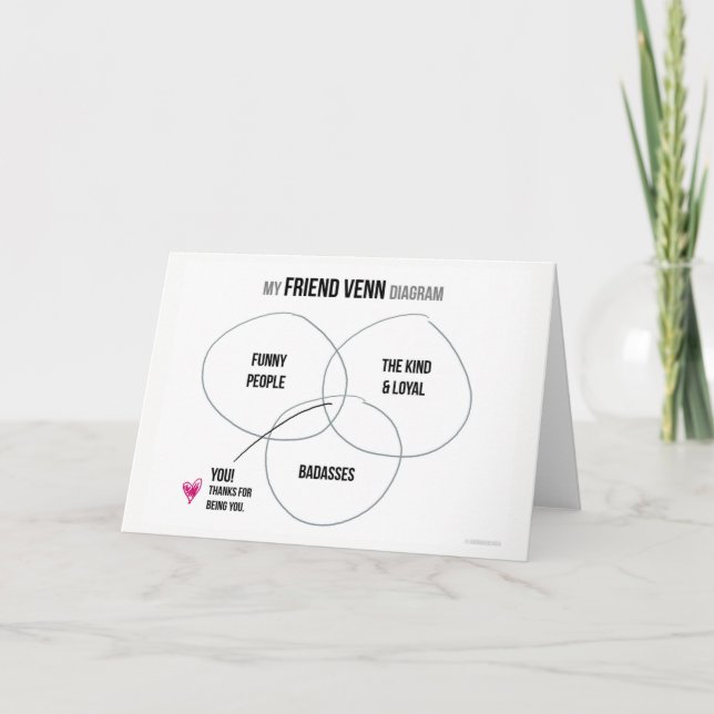 My Friend Venn Diagram Thank You Card Dankeskarte (Vorderseite)