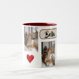 My Furry Friend Custom Dog Photo Mug with Name Zweifarbige Tasse