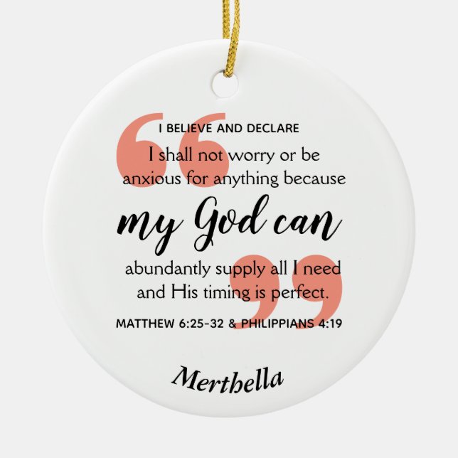 MY GOD CAN Christian Prayer Keramik Ornament (Vorne)