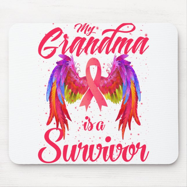 My Grandma Is A Survivor Breast Cancer Awareness Mousepad (Vorne)